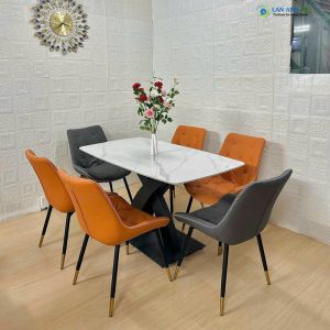 Ghế ăn bọc da chân sắt Poly LA59 ghe an boc da chan sat dep hien dai cho ban an ghe Poly LA59 3