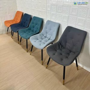 Alternative view of Ghế ăn bọc da chân sắt Poly LA59