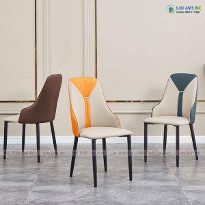 Ghế ăn bọc da chân sắt Caven LA73