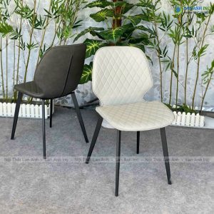 Ghế ăn bọc da chân sắt cao cấp Nordic trám LA30D