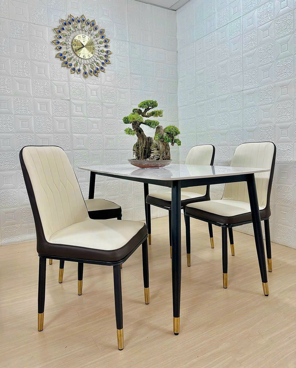 Ghế ăn bọc da chân sắt Monet LA28B2 Ghế ăn bọc da chân sắt Monet LA28B2