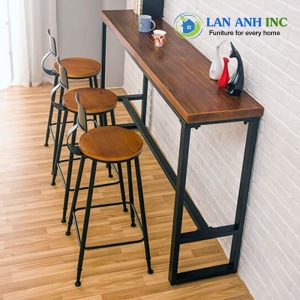 Ghế quầy bar gỗ chân sắt LASK04 ghe bar chan sat mat go cao cap LASK04 3