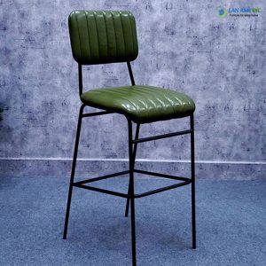 Ghế bar chân sắt mặt da múi LAB4002