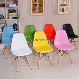 Ghế nhựa chân gỗ eames LA1208c