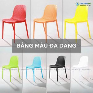 Bộ Bàn Ghế Cafe Tròn 4 Ghế Nhựa Đúc NGuyên Khối BBCF49 ghe nhua cao duc nguyen khoi xep chong cao cap LAD3016 3