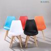 Ghế eames nhựa chân gỗ có nệm LA3003