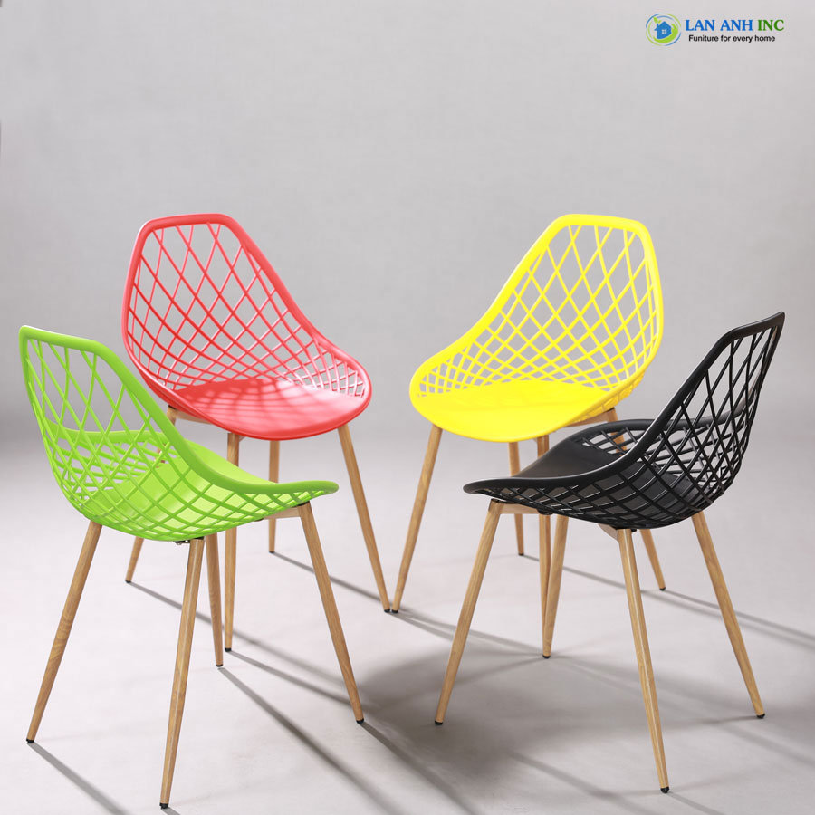 Ghế nhựa cao sơn tĩnh điện đẹp hiện đại LA4012 Ghế nhựa cao sơn tĩnh điện đẹp hiện đại LA4012