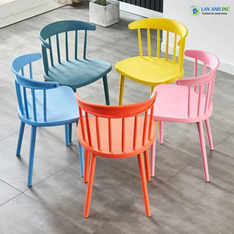 Ghế nhựa đúc tựa lưng thoáng cafe nhà hàng bàn ăn LA3004 Ghế nhựa đúc tựa lưng thoáng cafe nhà hàng bàn ăn LA3004