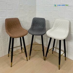Ghế bar chân sắt xoay mặt da cao cấp LADP26