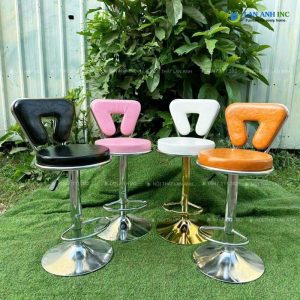 Ghế quầy Bar tựa tam giác bọc da mâm xoay LAB402