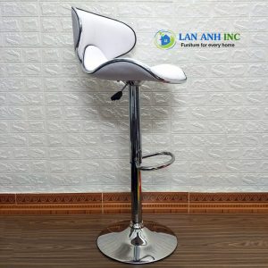 Ghế Quầy Bar Mặt Da Chân Sắt Mạ Xoay Nâng Hạ LAB10 ghe quay bar da nang ha cao cap 12