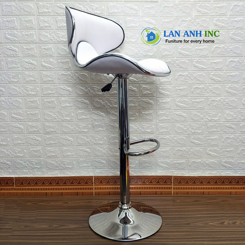 Ghế Quầy Bar Mặt Da Chân Sắt Mạ Xoay Nâng Hạ LAB10 Ghế Quầy Bar Mặt Da Chân Sắt Mạ Xoay Nâng Hạ LAB10