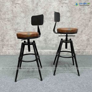 Ghế quầy bar chân sắt mặt nệm xoay nâng hạ LAB4014