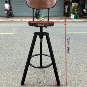 kich thuoc ghe bar go chan sat cao dep gia re LAB10