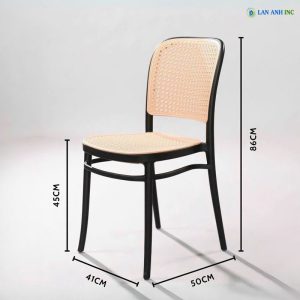 Bộ Bàn Cafe Tròn 4 Ghế Nhựa Đúc Giả Mây BBCF41 kich thuoc ghe nhua duc gia may LAD3042