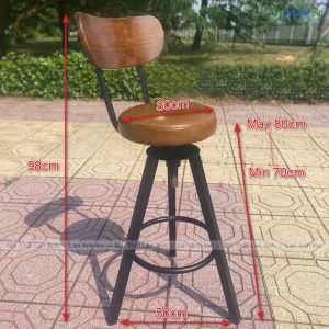 kich thuoc ghe quay bar xoay go chan sat mat dem LAB4017 1