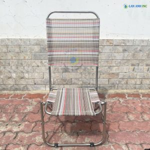 Ghế Xếp Inox Cafe Thổ Cẩm Lưng Cao