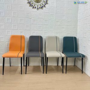 Ghế ăn bọc da chân sắt Zena LA48