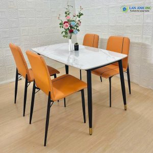 Alternative view of Ghế ăn bọc da chân sắt Zena LA48