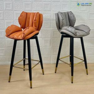 Ghế bar chân sắt mặt da cao cấp LADP24