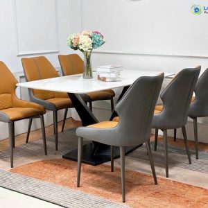 Ghế ăn bọc da chân sắt Veno z4853859795636 d5b0656b29b34ff2e1d443f5374c1bc6