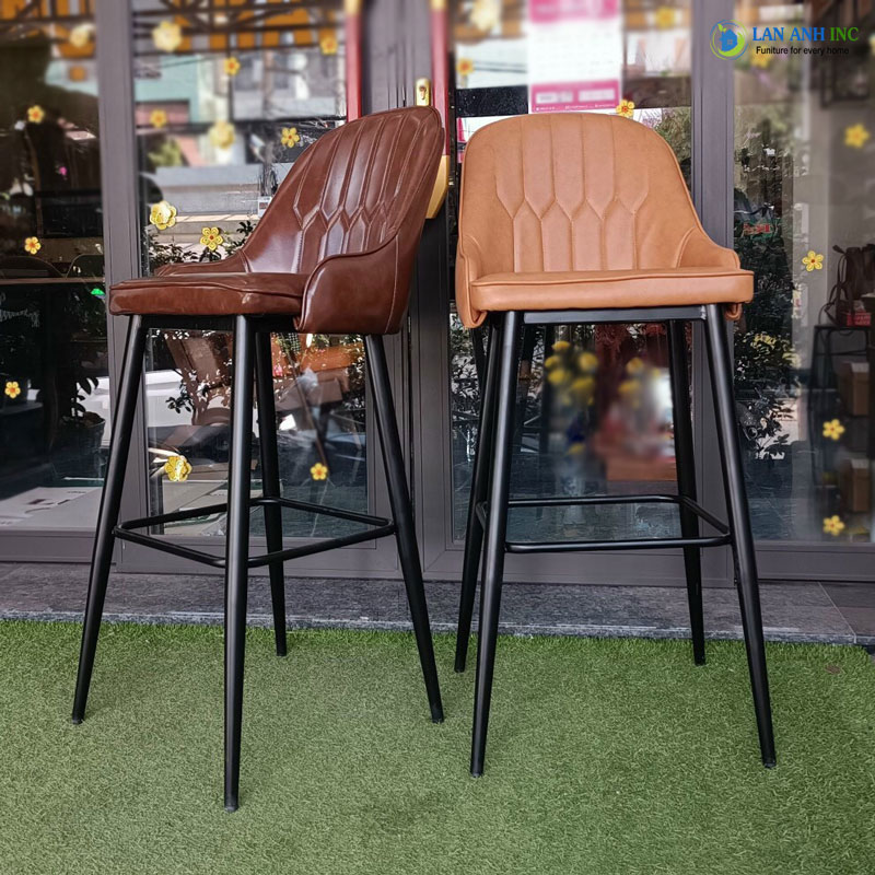 Ghế bar bọc da chân sắt cao cấp LAB4003 Ghế bar bọc da chân sắt cao cấp LAB4003