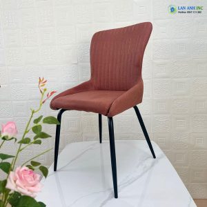 Ghế ăn bọc vải giả da chân sắt Sheraton LA49