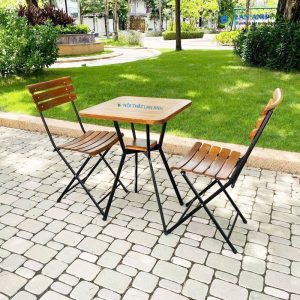 Bộ bàn ghế cafe ngoài trời 2 ghế gấp gọn đẹp BBCF25