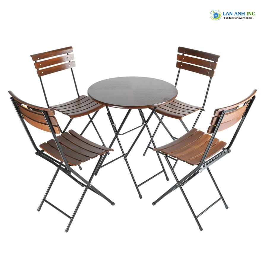 Bộ bàn cafe tròn 4 ghế patio xếp gọn ngoài trời BBCF01 đẹp Bộ bàn cafe tròn 4 ghế patio xếp gọn ngoài trời BBCF01 đẹp