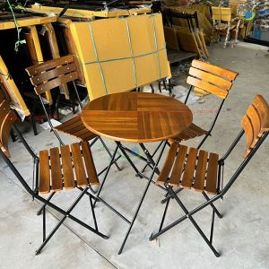 Alternative view of Bộ bàn cafe tròn 4 ghế patio xếp gọn BBCF01