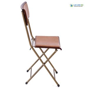 Bộ bàn cafe 4 ghế xếp chân sắt cao có nệm BBCF11 Ghe cafe xep gon mat da chan sat patio 1