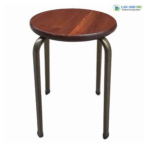 Ghế Đôn Mini Gỗ Chân Sắt Sơn Tĩnh Điện LSP01