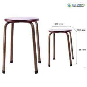 Alternative view of Ghế Đôn Mini Gỗ Chân Sắt Sơn Tĩnh Điện LSP01