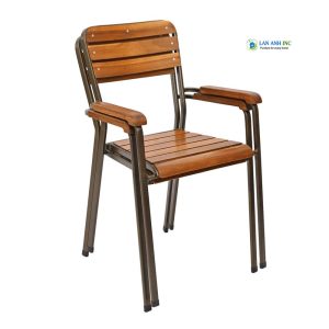 Ghế Cafe Mặt Gỗ Nan Chân Sắt Có Tay Moon 5 Ghe fansipan moon 3 2