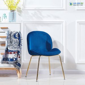 Ghế ăn bọc nỉ nhung chân sắt Gubi LA29B