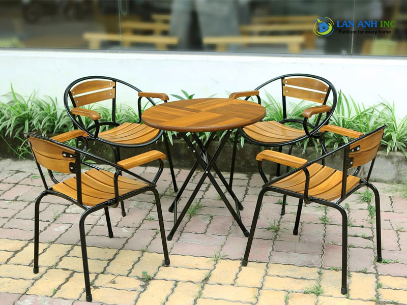 Bộ bàn cafe mini tròn xếp gọn gỗ chân sắt sơn tĩnh điện đẹp giá rẻ Bộ bàn cafe mini tròn xếp gọn gỗ chân sắt sơn tĩnh điện đẹp giá rẻ
