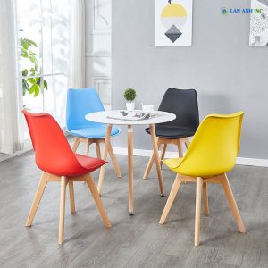 Bộ Bàn Tròn 4 Ghế Eames Nệm BBA01