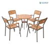 Bộ bàn cafe gỗ tròn 4 ghế ghế chân sắt có tay BBCF03 bo ban ghe cafe chan sat nan go co tay BBCF03 1