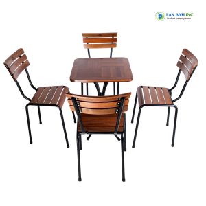 Ghế Gỗ Chân Sắt Cao Sơn Tĩnh Điện Xếp Chồng Kite 01 bo ban ghe cafe nan go chan sat cao kite 01 4