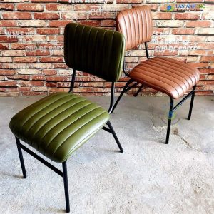 Ghế Ăn Bọc Da Chân Sắt Sơn Tĩnh Điện Đẹp LAGY06