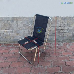 ghe cafe inox vai luoi xep gon ngoai troi khung to 2