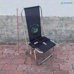 ghe cafe inox vai luoi xep gon ngoai troi khung to 4