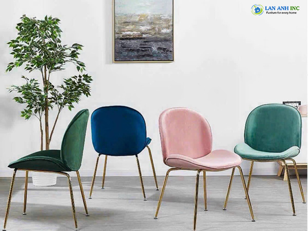 Ghế ăn bọc nỉ nhung chân sắt cao cấp đẹp hiện đại cho bàn ăn Gubi-LA29B Ghế ăn bọc nỉ nhung chân sắt cao cấp đẹp hiện đại cho bàn ăn Gubi-LA29B