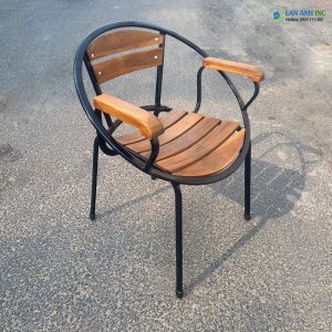 Alternative view of Ghế Cafe Mini Có Tay Nan Gỗ Chân Sắt Moon
