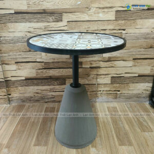Alternative view of Bàn cafe chân sắt trụ bê tông mặt gạch men BSK07