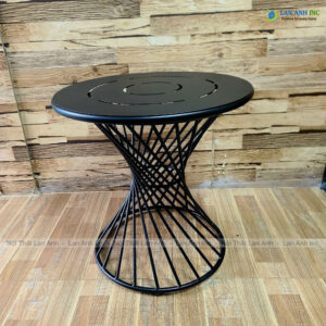 Bàn cafe chân sắt xoắn mặt tôn CNC BSK06