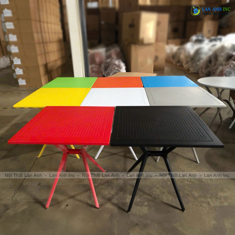 Bàn cafe nhựa vuông cao ngoài trời đẹp hiện đại LAB3024
