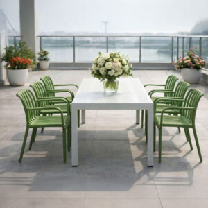 Bộ bàn ăn 6 ghế ngoài trời BBCF115