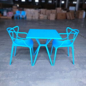 Alternative view of Bộ bàn ghế cafe nhựa vuông 2 ghế hiện đại BBCF110