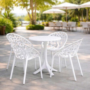 Bộ bàn ghế cafe nhựa đúc ngoài trời BBCF112